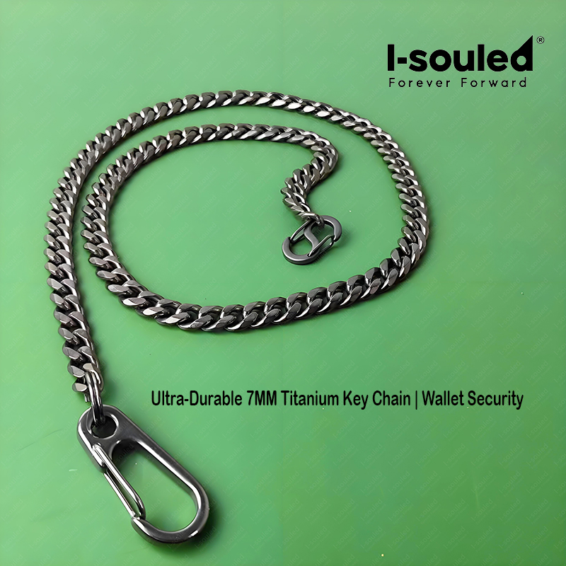 Wallet Slim Titanium - I-souled 7MM Titanium Wallet Chain with