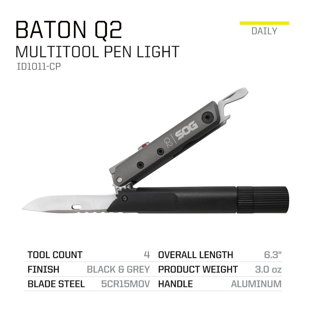SOG BATON Q2 4 in 1 Multi-Tool - Edc Carry Flashlight review and price